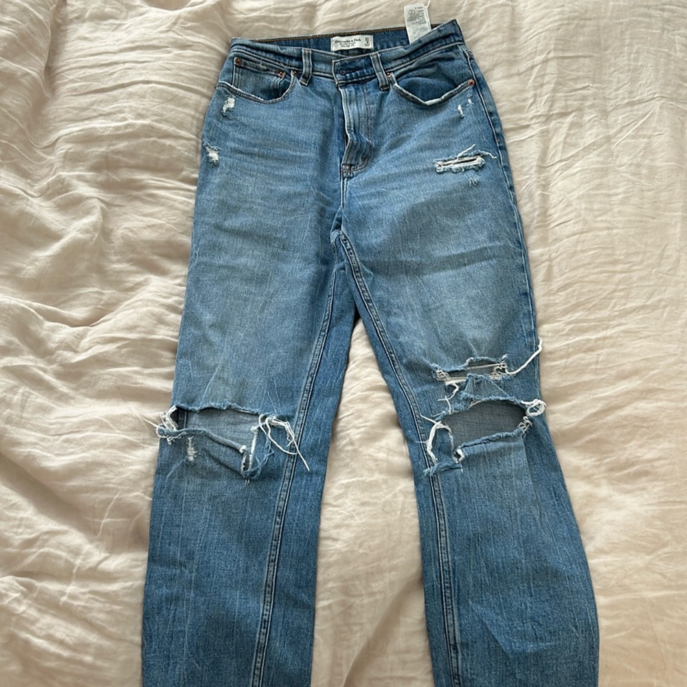 abercrombie curve love ankle straight ultra high rise